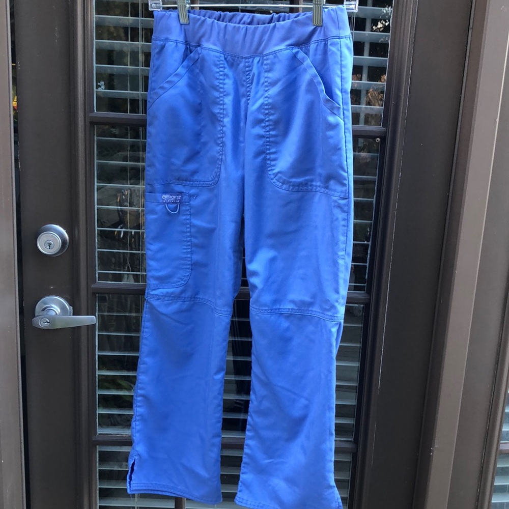 Cherokee scrub pants comfort waist light blue size XS petite.